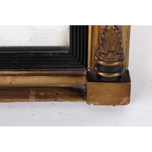 150 - A Regency carved wood and gilt gesso pier glass, the inverted breakfront frame with sphere set corni... 