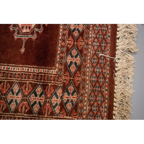 154 - An Afshar bag face with chickens and figures on an ivory ground, 70 cm x 67 cm, and a Turkoman mat a... 