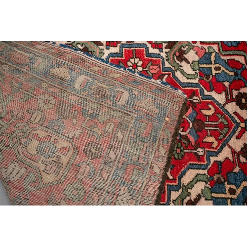 154 - An Afshar bag face with chickens and figures on an ivory ground, 70 cm x 67 cm, and a Turkoman mat a... 