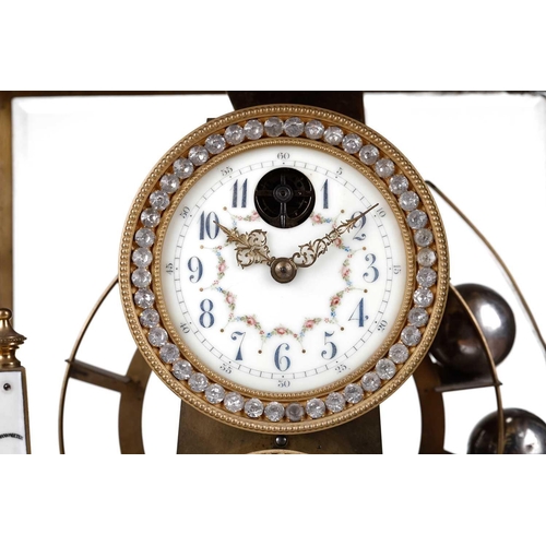 161 - An early 20th-century constant force, 'Ferris Wheel' tumbling ball compendium timepiece/ thermometer... 