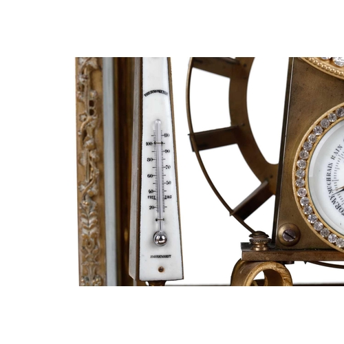 161 - An early 20th-century constant force, 'Ferris Wheel' tumbling ball compendium timepiece/ thermometer... 