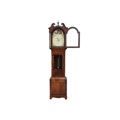 163 - Thomas Dodson, Leeds, an early 19th century oak-cased 8-day longcase clock, with a painted broken ar... 