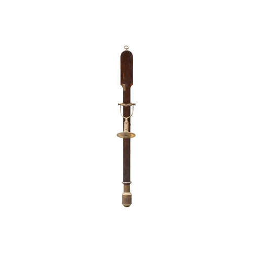 166 - A Victorian rosewood Marine stick barometer, an ivory label above the gauge reads 'Cairns, 13 Waterl... 