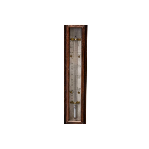 166 - A Victorian rosewood Marine stick barometer, an ivory label above the gauge reads 'Cairns, 13 Waterl... 