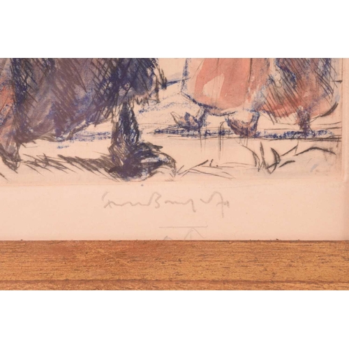 21 - † Frank Brangwyn (1867 - 1956), 'Bringing home the Christmas Goose', signed in pencil, etching, past... 