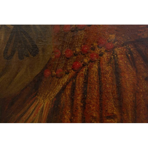 3 - Attributed to Claudio Coello (1642-1693) Spain, Portrait of a Spanish noble lady, her hand resting o... 