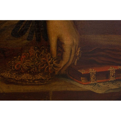 3 - Attributed to Claudio Coello (1642-1693) Spain, Portrait of a Spanish noble lady, her hand resting o... 