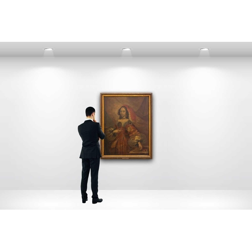 3 - Attributed to Claudio Coello (1642-1693) Spain, Portrait of a Spanish noble lady, her hand resting o... 