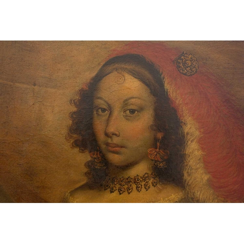 3 - Attributed to Claudio Coello (1642-1693) Spain, Portrait of a Spanish noble lady, her hand resting o... 