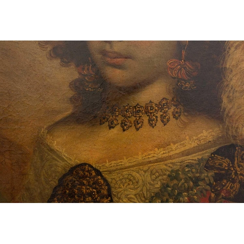 3 - Attributed to Claudio Coello (1642-1693) Spain, Portrait of a Spanish noble lady, her hand resting o... 