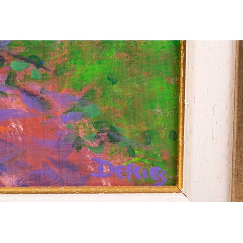 39 - † Gerry Defries (21st Century), 'North End, Hampstead', signed, acrylic on canvas, 100 x 50 cm, fram... 