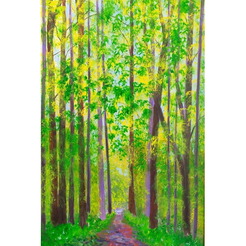 39 - † Gerry Defries (21st Century), 'North End, Hampstead', signed, acrylic on canvas, 100 x 50 cm, fram... 