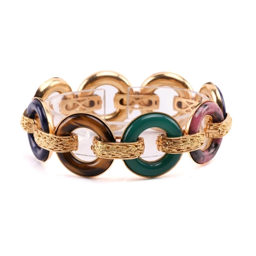 1 - A French multi-gemstone modular bracelet and earrings suite, by Ulmer et Cie circa 1960, designed as... 