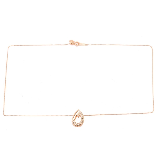 161 - A diamond pendant, set with round brilliant cut diamonds with a total estimated diamond weight of 0.... 