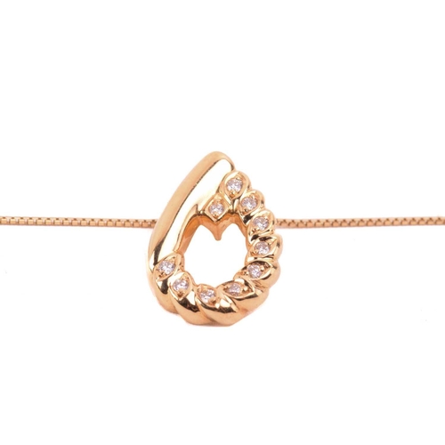 161 - A diamond pendant, set with round brilliant cut diamonds with a total estimated diamond weight of 0.... 