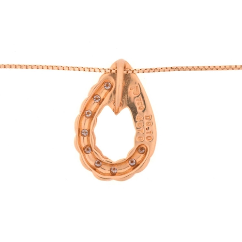 161 - A diamond pendant, set with round brilliant cut diamonds with a total estimated diamond weight of 0.... 
