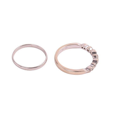 18 - A diamond half hoop eternity ring set with brilliant cut diamonds, with a total estimated diamond we... 