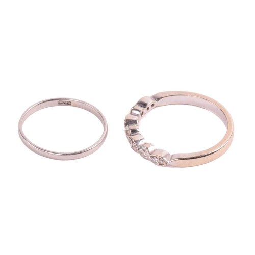 18 - A diamond half hoop eternity ring set with brilliant cut diamonds, with a total estimated diamond we... 