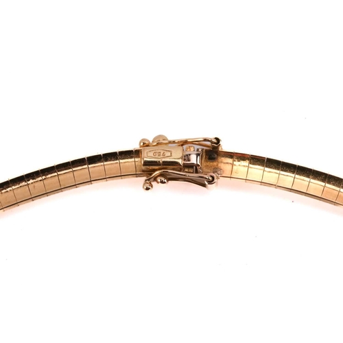 248 - A diamond-set collar necklace, featuring a collet-set brilliant-cut diamond with an estimated weight... 