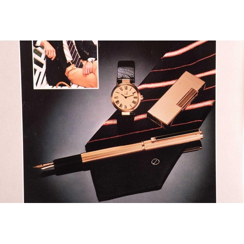 269 - Dunhill - collectors' lot comprising a lighter, a fountain pen and a watch; the Rollagas lighter wit... 