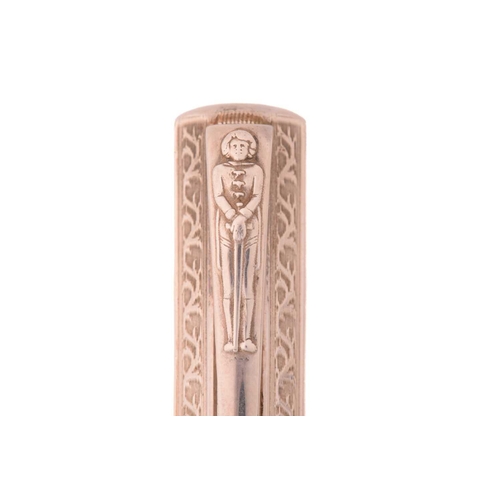 362 - A silver Montegrappa ballpoint pen with engraved decoration, with Italian and English control marks,... 