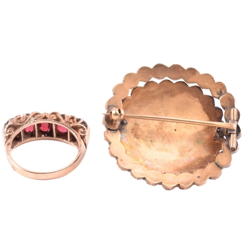 38 - A Victorian Bohemian garnet necklace, set with clusters and swags of garnets, with a length of 47cm,... 