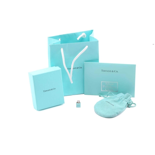 48 - Tiffany & Co. - a shopping bag charm with Tiffany Blue enamel finish, signed and marked 'AG 925 Germ... 