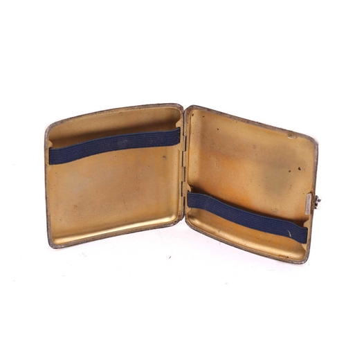 490 - A silver cigarette case by John Millward Banks, Birmingham 1899, of classical form with a gilt inter... 