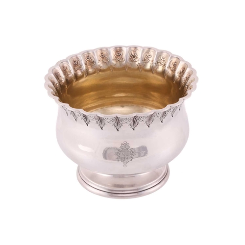 493 - Grosjean & Woodward for Tiffany & Co; a 19th-century circular silver rose bowl, of heavy inverted ba... 