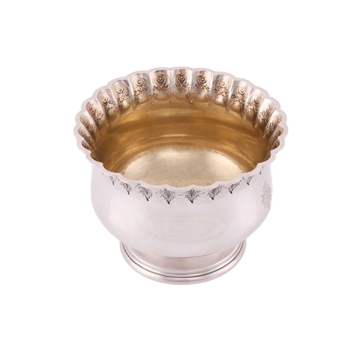 493 - Grosjean & Woodward for Tiffany & Co; a 19th-century circular silver rose bowl, of heavy inverted ba... 