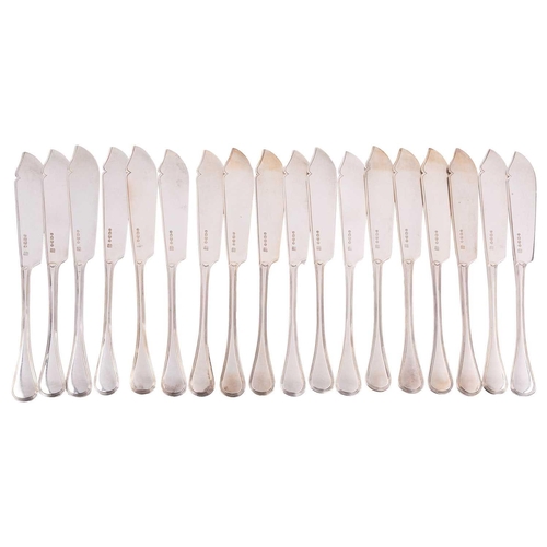 494 - A set of eighteen Victorian silver fish knives, by Holland, Son & Slater (John Aldwinckle & James Sl... 