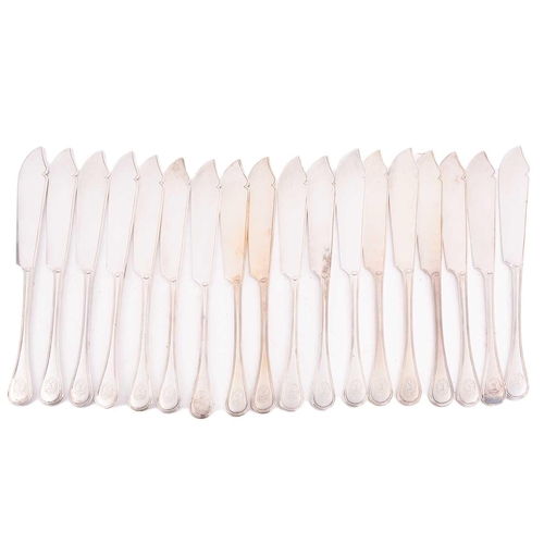 494 - A set of eighteen Victorian silver fish knives, by Holland, Son & Slater (John Aldwinckle & James Sl... 