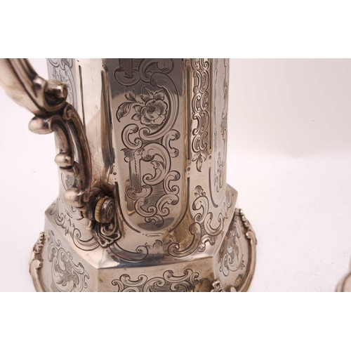 498 - Y A Victorian four-piece silver coffee/tea set, by William Robert Smily, London 1852, comprising of ... 