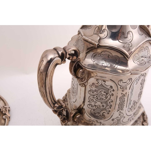 498 - Y A Victorian four-piece silver coffee/tea set, by William Robert Smily, London 1852, comprising of ... 