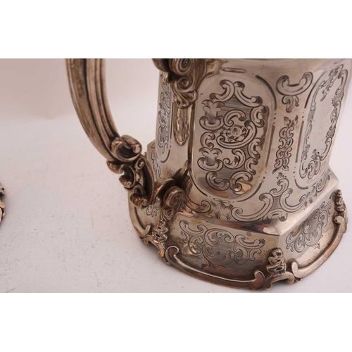 498 - Y A Victorian four-piece silver coffee/tea set, by William Robert Smily, London 1852, comprising of ... 