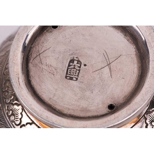 508 - A collection of small silver items comprising a silver square section sugar caster, a silver christe... 