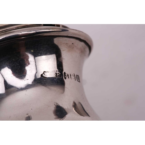 508 - A collection of small silver items comprising a silver square section sugar caster, a silver christe... 