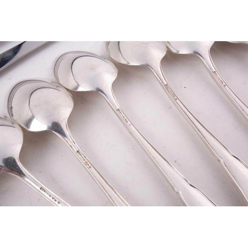 509 - A German set of six white metal 800 standard flatware comprising six spoons, six forks and six knive... 