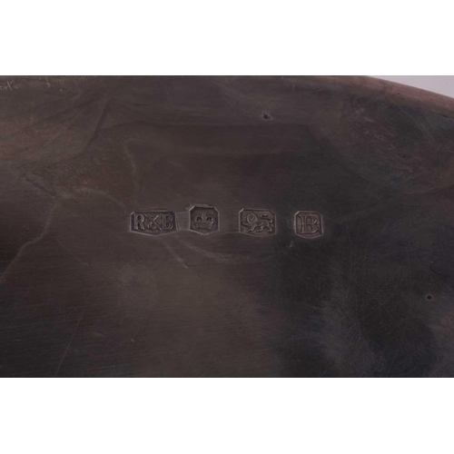 510 - A Roberts & Belk heavy silver circular tray, inscribed 