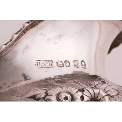 513 - A George IV milk jug, hallmarked London 1825, a silver and glass mustard and matched spoon with Engl... 