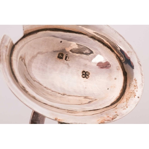 513 - A George IV milk jug, hallmarked London 1825, a silver and glass mustard and matched spoon with Engl... 