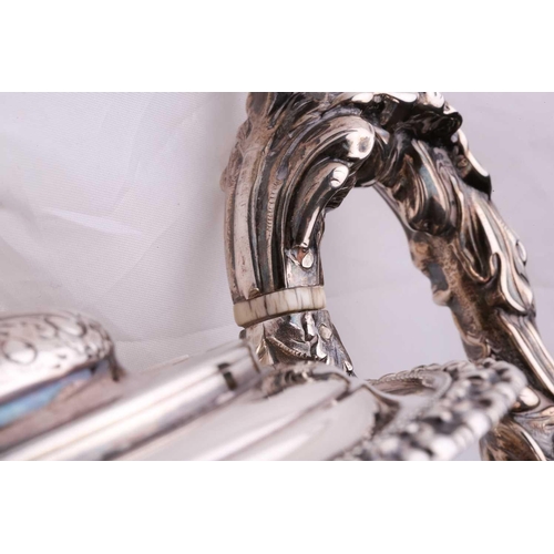 514 - A George IV silver three-piece tea service, by John & Thomas Settle from the Gunn & Co, Sheffield 18... 