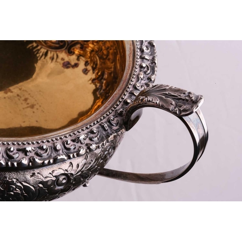 514 - A George IV silver three-piece tea service, by John & Thomas Settle from the Gunn & Co, Sheffield 18... 