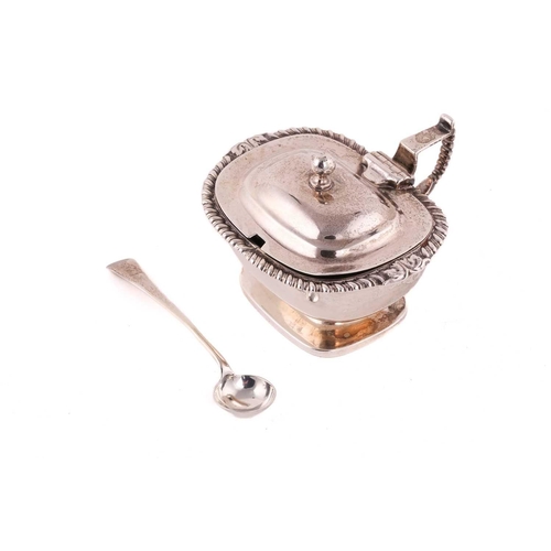 523 - A late George III silver mustard pot, Solomon Houghman, Solomon Reyes & John East Dix, London 1817, ... 