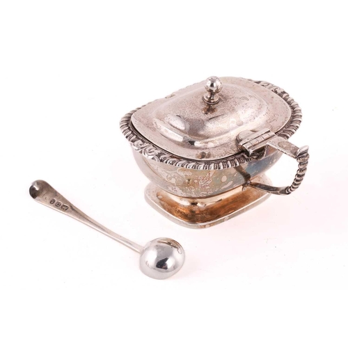 523 - A late George III silver mustard pot, Solomon Houghman, Solomon Reyes & John East Dix, London 1817, ... 