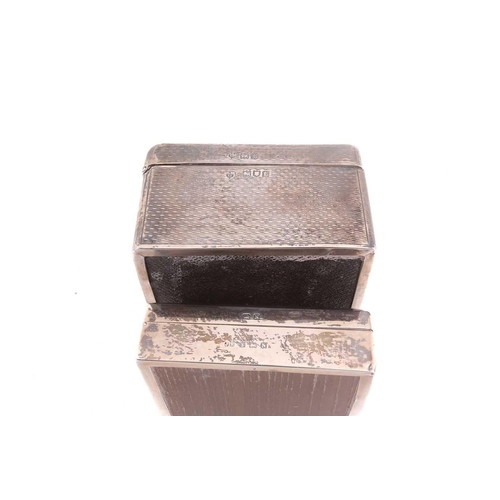 528 - A collection of silver smoking related items, comprising a square ashtray with engine turned decorat... 