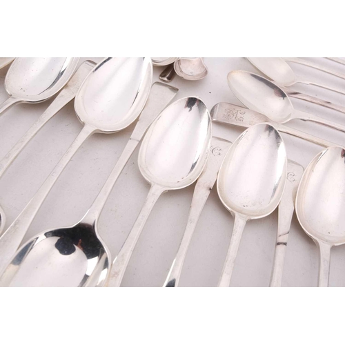 529 - A collection of varying silver spoons, including a set of six Walker & Hall silver Old English patte... 