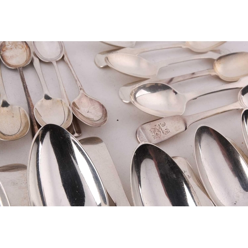 529 - A collection of varying silver spoons, including a set of six Walker & Hall silver Old English patte... 