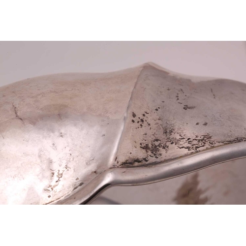 533 - An Italian white metal bowl of circular spirally lobed form, 36cm diameter, stamped Callegar Padova,... 