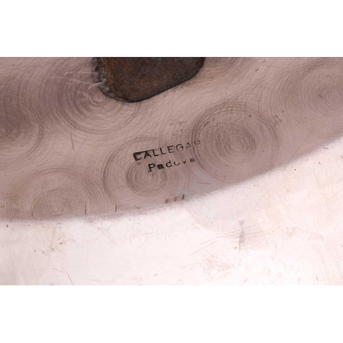 533 - An Italian white metal bowl of circular spirally lobed form, 36cm diameter, stamped Callegar Padova,... 